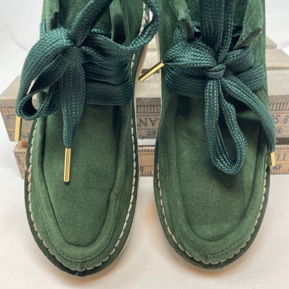 Free People Ashton Suede Moccasin Ankle Boots In Green Size 6.5 New - Picture 8 of 12